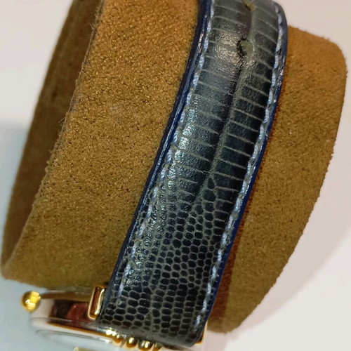 Vintage Dugena wristwatch women's used with leather strap and date