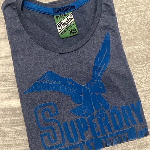 Superdry women's blouse XS like new, grey and blue
