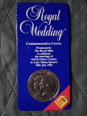 Commemorative coin 1981 for the wedding of Prince Charles and Princess Diana new