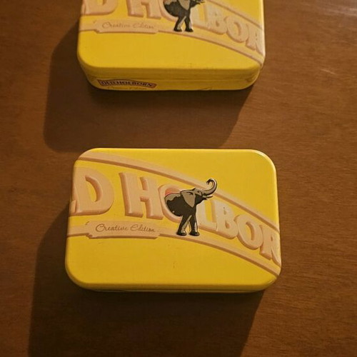 Old Horborn tobacco tins like new, set of 2 vintage metal cases