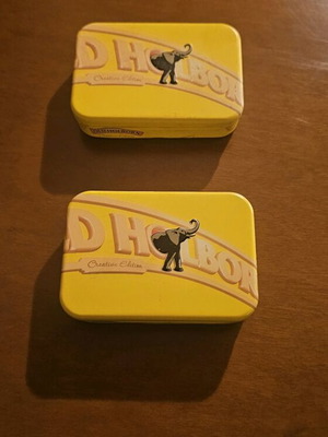 Old Horborn tobacco tins like new, set of 2 vintage metal cases