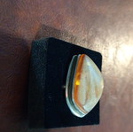 Silver women's ring with amber used