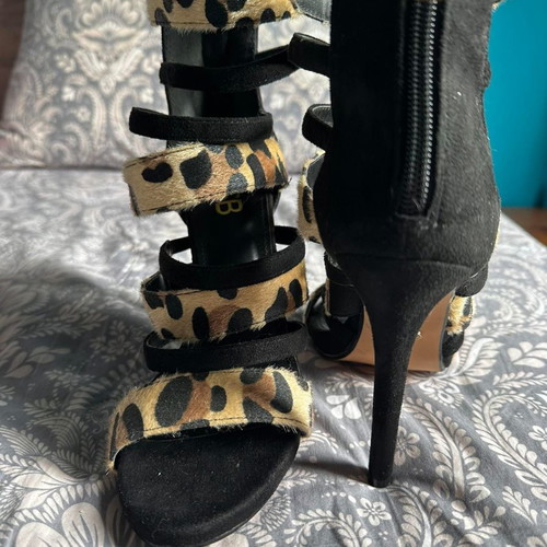 BSB Animal Print sandals used, size 37, black