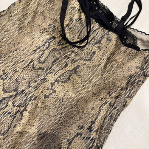 Marc Cain snakeskin knee-length dress like new, beige and brown