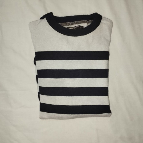 Knitted striped sweater like new, white-black, size M