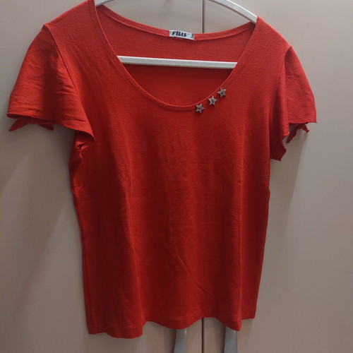 Women's summer short-sleeve blouse red, like new, size M