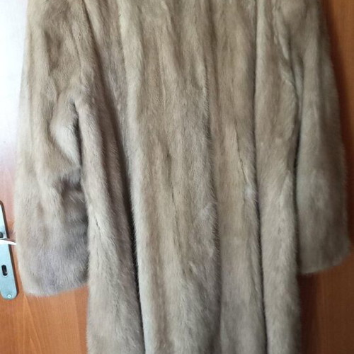 Mink fur coat size M, like new, light beige/brown