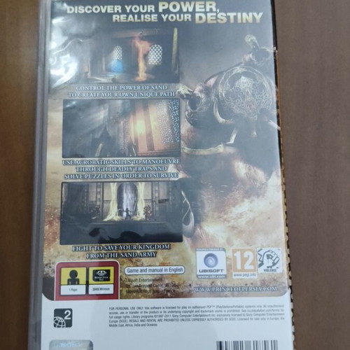 Prince of Persia The Forgotten Sands PSP essentials used
