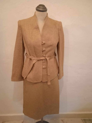 Diamantidis 70s Vintage Suit New, Beige, Size M