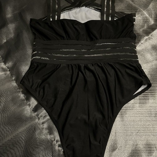 One-piece swimsuit with transparent details like new, size S