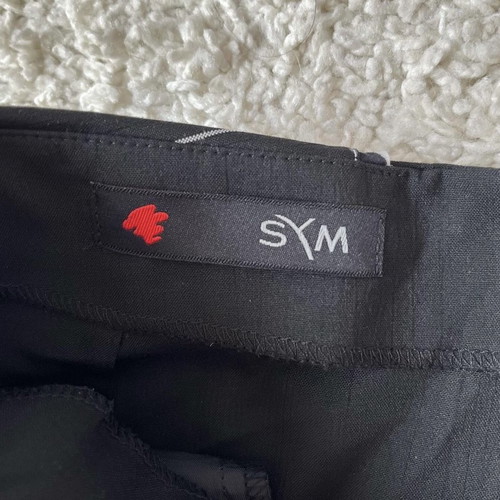 Midi asymmetrical black skirt used, with pocket, size 38