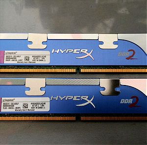 KINGSTON HYPERX SET 4GB 2x2GB DDR2 800MHz CL4 Desktop Memory DIMM KHX6400D2LLK2/4G ΚΕΝΤΡΙΚΗ ΜΝΗΜΗ