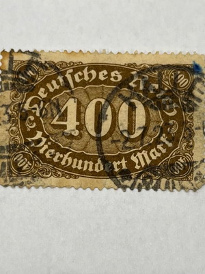German Reich Stamp 400 Marks 1923 like new