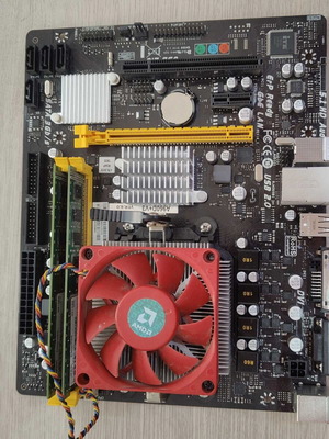 Biostar A960D+V3 motherboard set with AMD FX-4100, 4GB DDR3 RAM, used