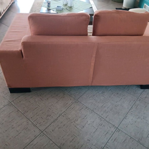 Living room set with 3-seat and 2-seat sofa used with throws