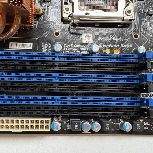 MSI X58 Platinum motherboard used, LGA 1366 DDR3 with I/O shield