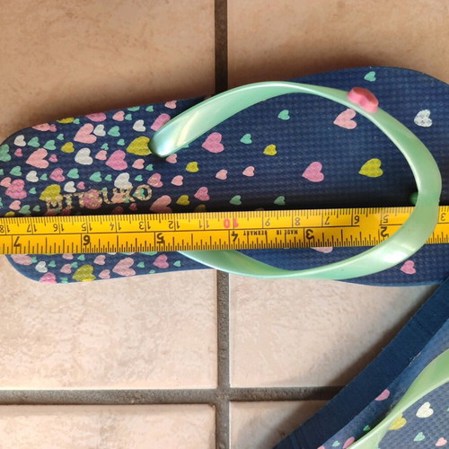 Flip flops for girl like new, size 27-28, multicolor