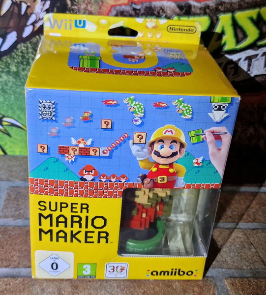 Nintendo Wii U Super Mario Maker Game Disk + Mario Amiibo + Artbook.καίνουριο