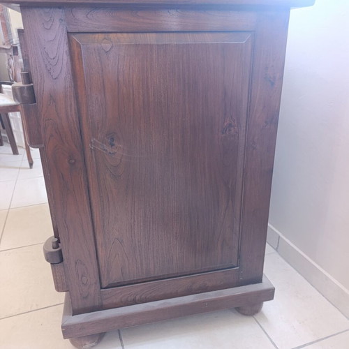 Wooden rustic buffet cabinet with glass doors, solid wood