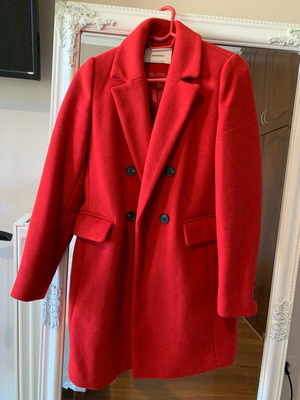 Stradivarius women's red coat jacket new, size S