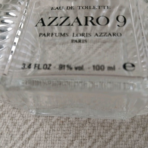 Azzaro 9 perfume bottle like new, vintage, empty 100 ml