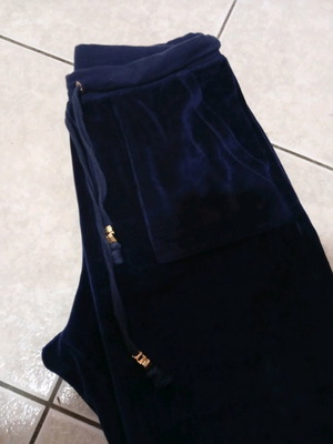 Sugarfree Basic Velour Pants Blue L Like New