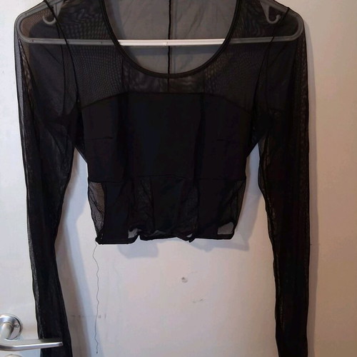Black see-through top like new, size S, black