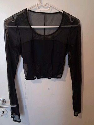 Black see-through top like new, size S, black