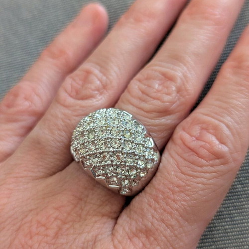Ring used faux with white stones