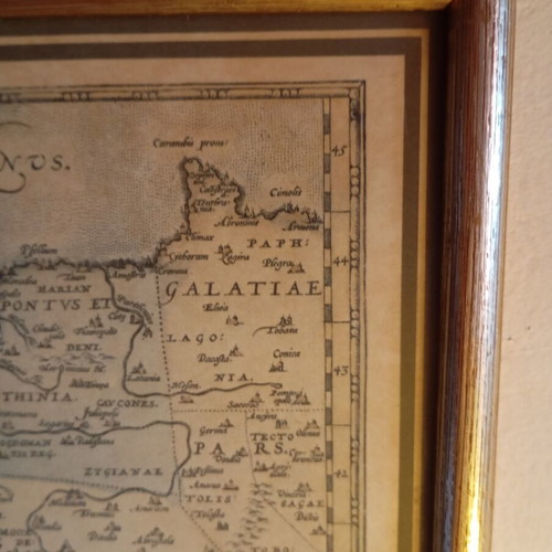 Engraving map of Greece used, wooden frame with glass 28x37