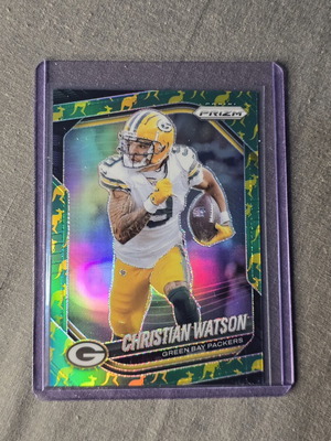 Christian Watson Kangaroo Prizm Football Card 2025 Green Bay Packers