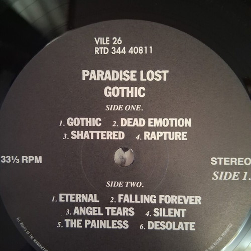 Paradise Lost Gothic vinyl record 1991 Peaceville