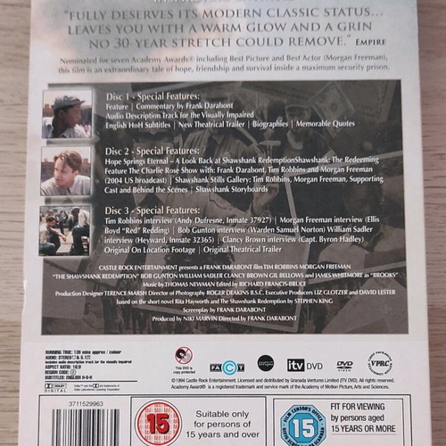 The Shawshank Redemption DVD like new, 3 discs, subtitles