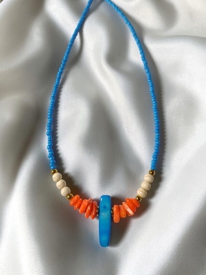 Aether Tide necklace new, blue and orange shades