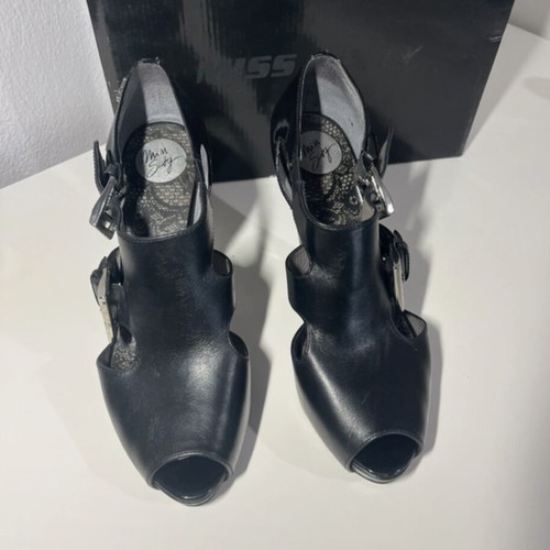 Miss Sixty black high-heeled shoes used, size 39, open sides and front