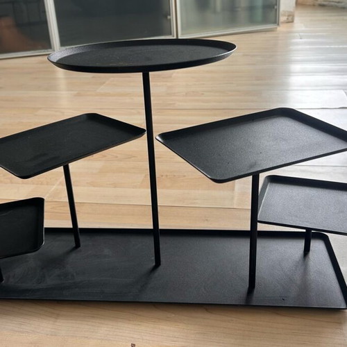Metal multi-tier display stand matte black like new
