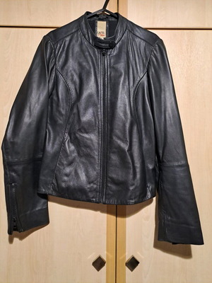 Δερμάτινο jacket Lapel 100% γνήσιο δέρμα σαν καινούργιο, μαύρο, μέγεθος S