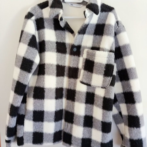 Zara checked thick jacket, size M