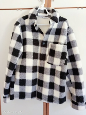 Zara checked thick jacket, size M