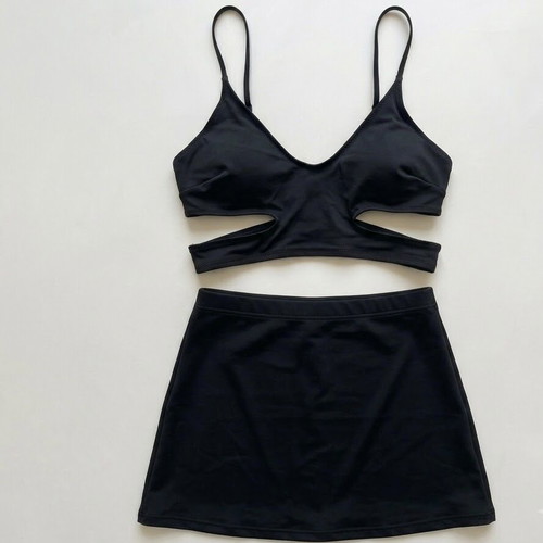 Anel black set with crop top and high-waisted skirt like new
