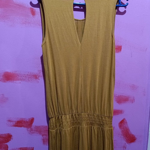 Maxi dress made in Italy size M, cotton, like new, mustard color