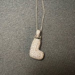 Necklace with stainless steel chain letter L new