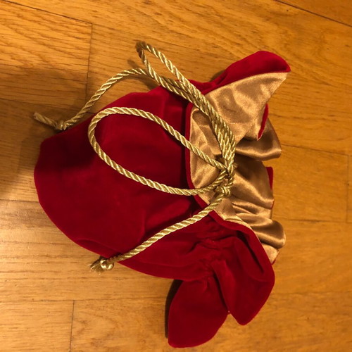 Velvet red pouch with gold cord like new