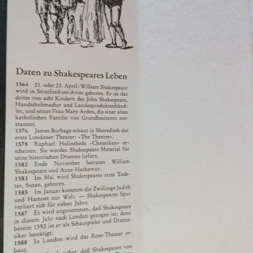 William Shakespeare Sämtliche Werke in einem Band used, German edition