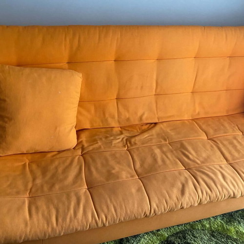 Sofa bed, orange, 122x195 cm