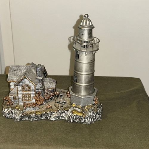Vintage metal lighthouse decorative miniature with hidden compartment, like new