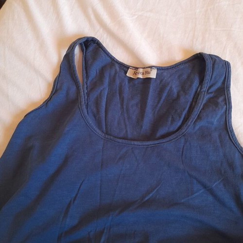 Rebecca Blu asymmetric blue sleeveless top used, size M