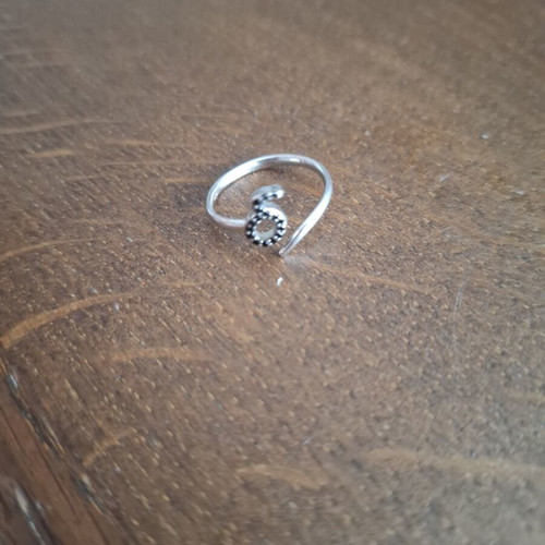 Silver ring with letter δ used, adjustable size, 925 stamp
