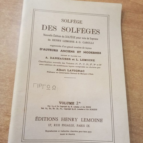 Solfege des Solfeges Volume 2A used