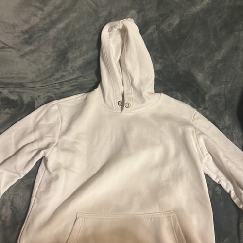 White hoodie like new, size M/L without drawstring with pockets